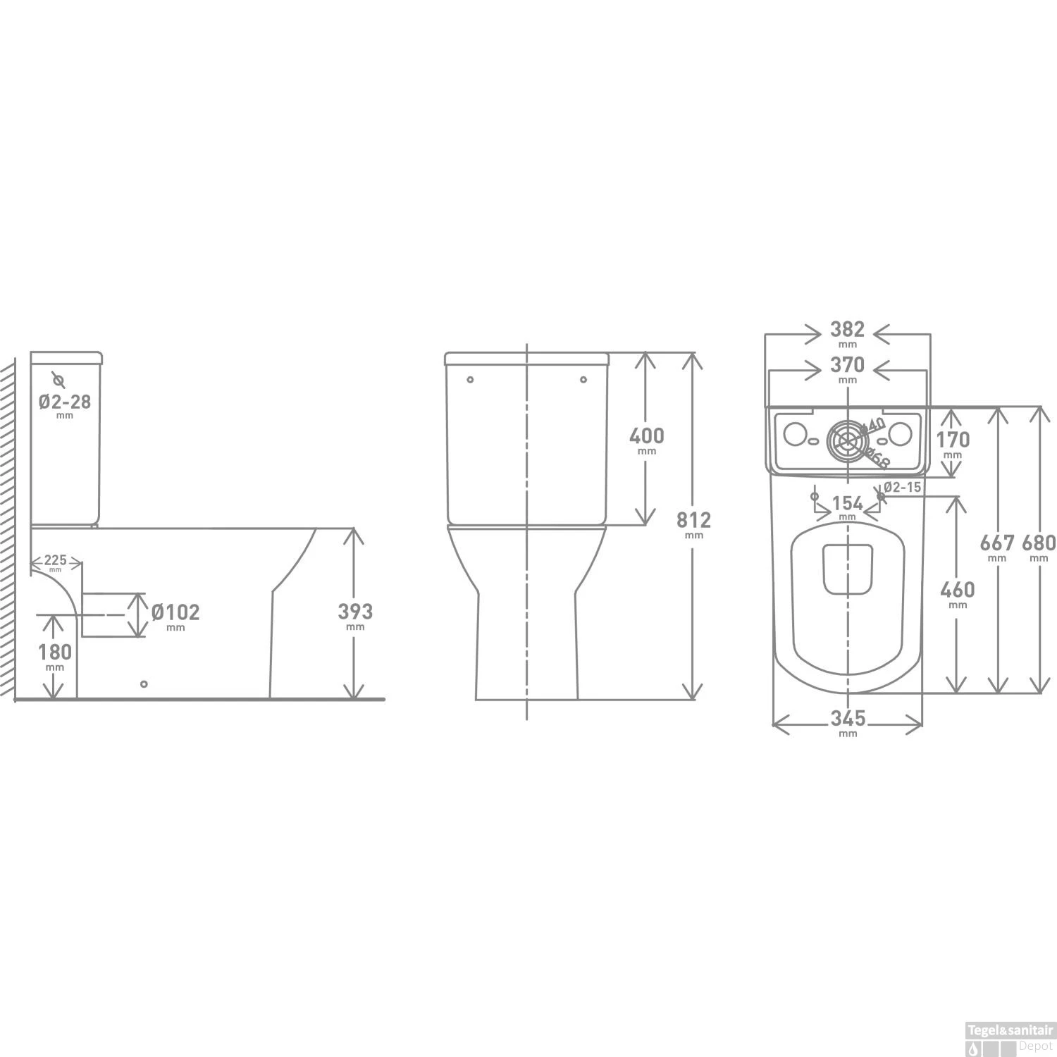 Duoblok VM Go Ike Rimless (inclusief Reservoir En Zitting) PK 2 Duoblok VM Go Ike Rimless (inclusief Reservoir En Zitting) PK - Afbeelding 2
