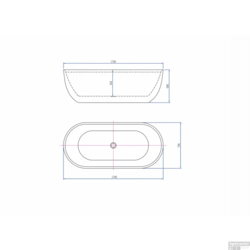 Vrijstaand Ligbad Luca Sanitair Primo Acryl 170x78x60 Cm Mat Wit (inclusief Afvoer En Sifon) -Badkamer Winkel 1037057 vrijstaand bad van acryl uit een stuk met overloop 170x78x60h incl afvoerset klikplug chroom sifon m tech 1