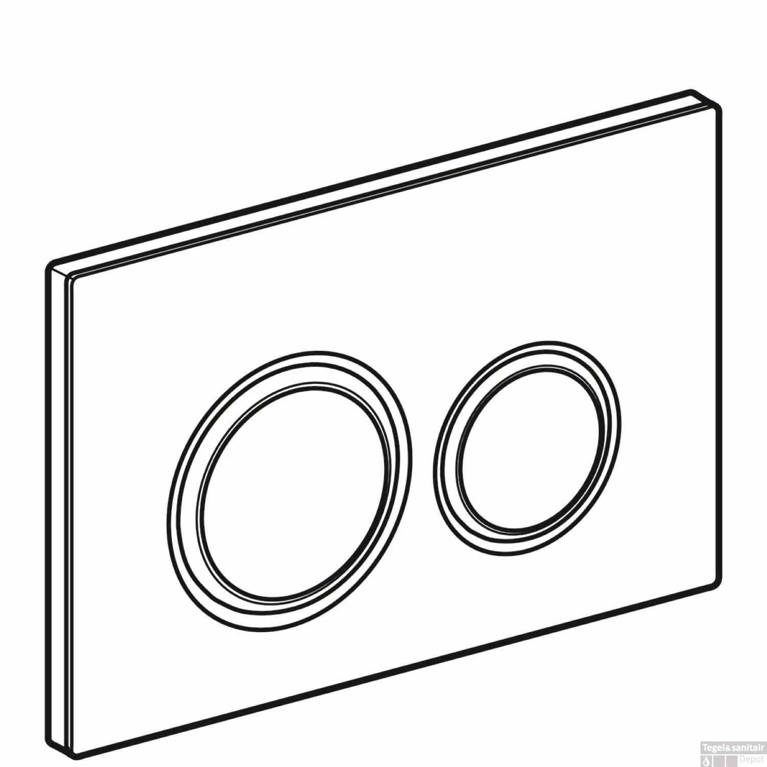 Bedieningsplaat Geberit Sigma 21 Voor 2-toets Spoeling Zwart Chroom / Wit - Afbeelding 2