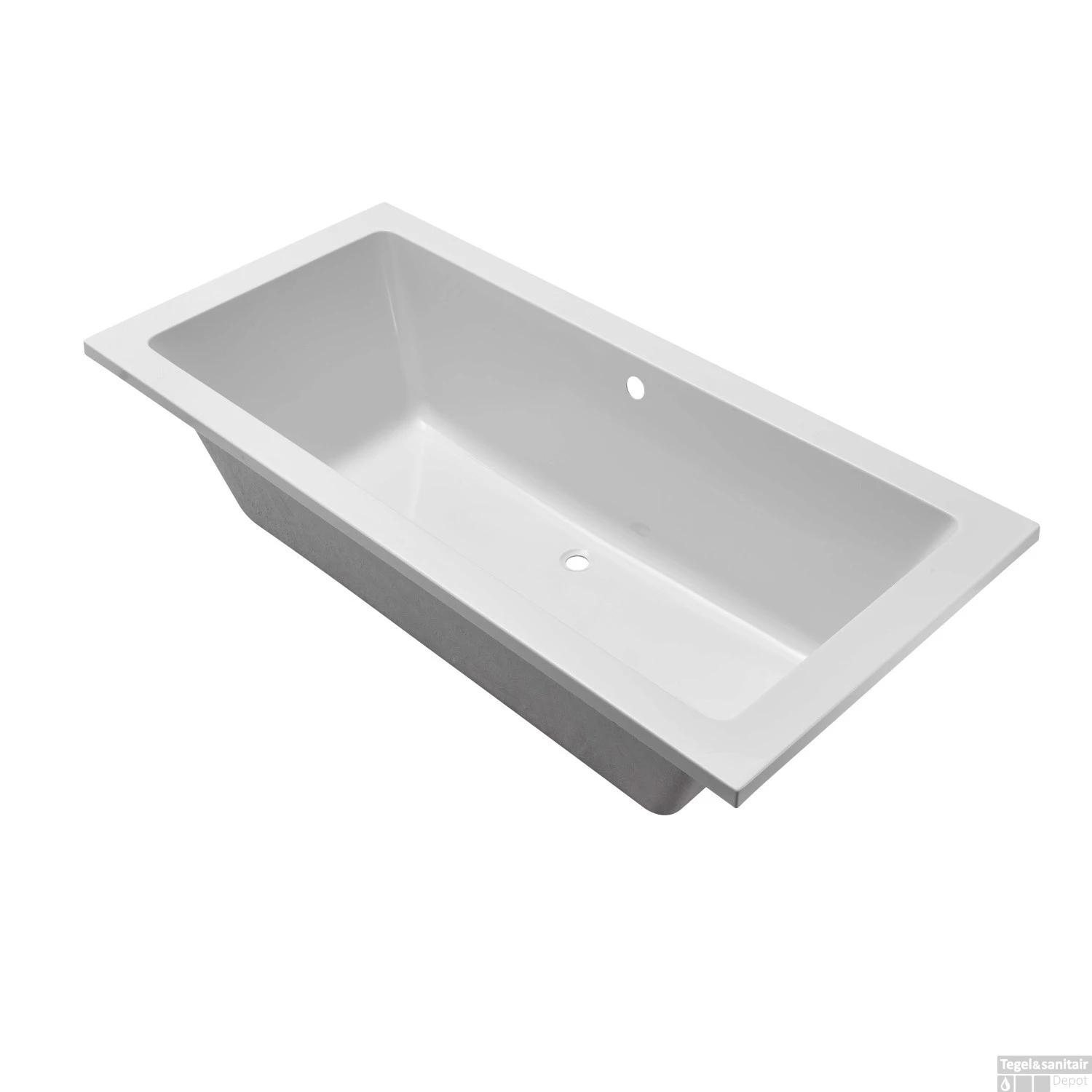 BWS Duo Inbouw Ligbad Santino 190x90x49 Cm Acryl Wit 3 BWS Duo Inbouw Ligbad Santino 190x90x49 Cm Acryl Wit - Afbeelding 3