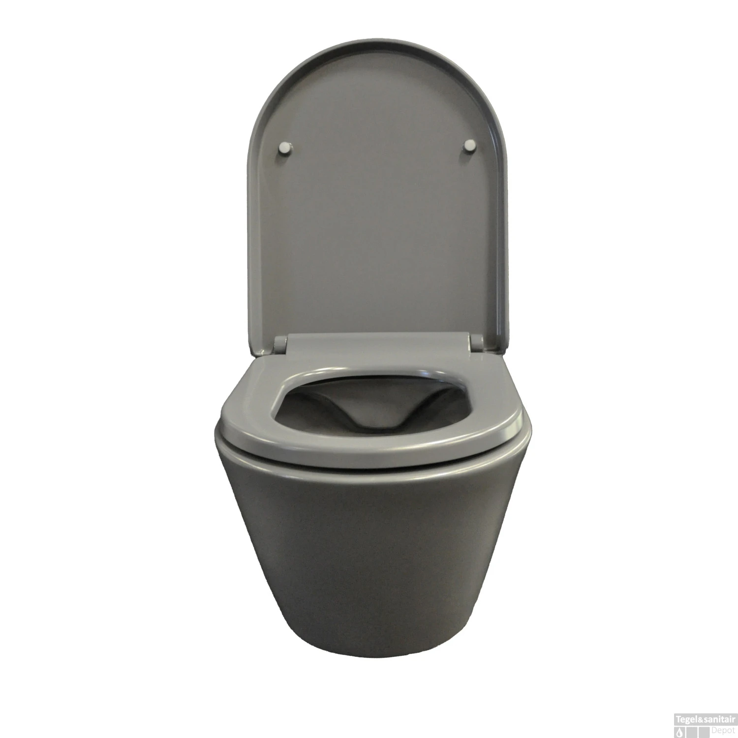 Wandcloset Wiesbaden Stereo Rimless Met Softclose Zitting Mat Grijs 2 Wandcloset Wiesbaden Stereo Rimless Met Softclose Zitting Mat Grijs - Afbeelding 2