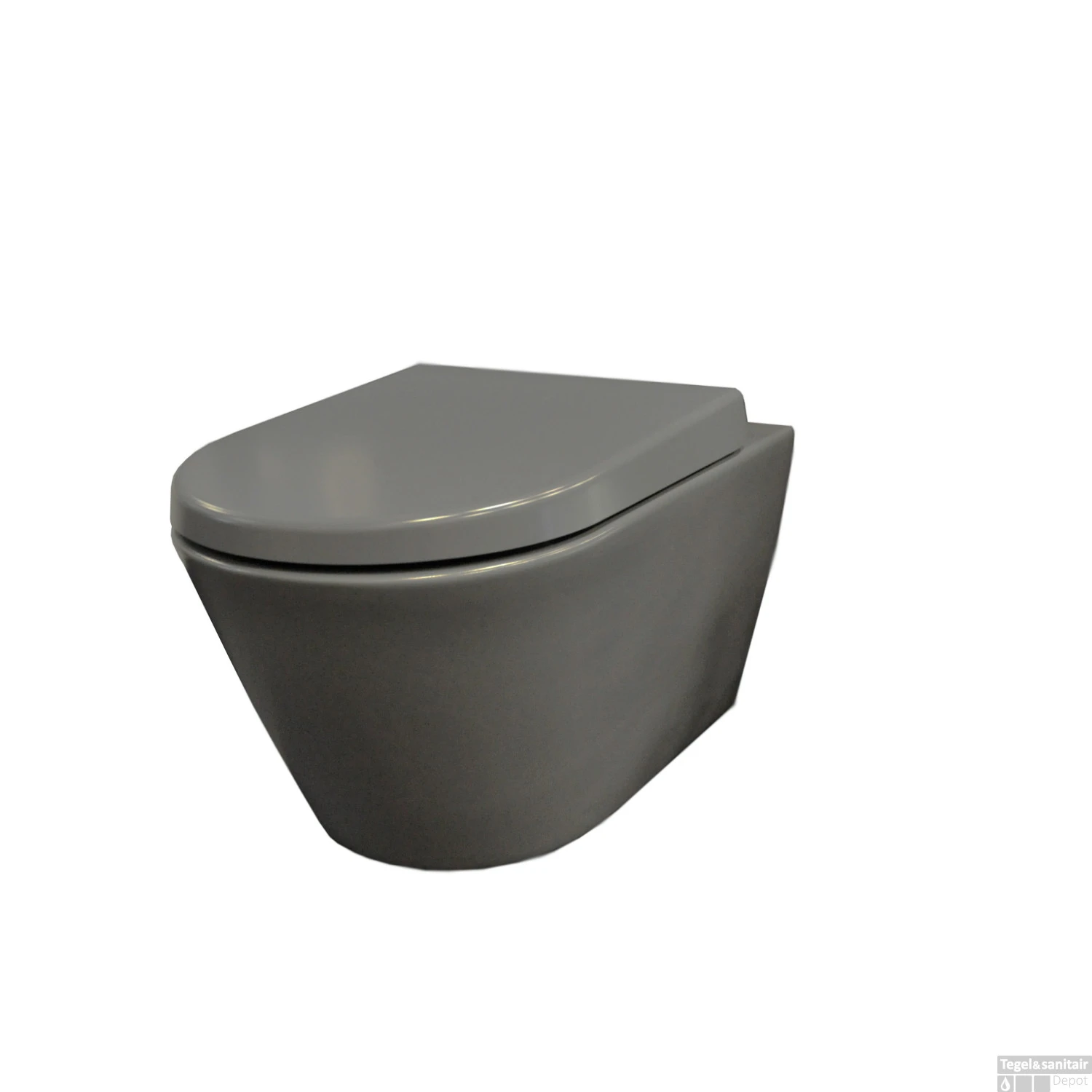 Wandcloset Wiesbaden Stereo Rimless Met Softclose Zitting Mat Grijs 1 Wandcloset Wiesbaden Stereo Rimless Met Softclose Zitting Mat Grijs