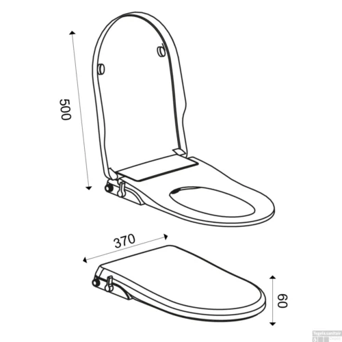 Douche WC Zitting Wiesbaden Flush Stroomloos Met Sproeier Wit -Badkamer Winkel 32.3770 3 1