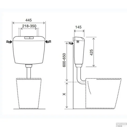 Reservoir Xellanz Geno Laaghangend Kunststof Wit -Badkamer Winkel 32.4203 tech