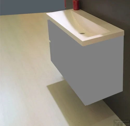 Wastafel Wiesbaden 100x36x11,5 Cm Kunstmarmer Wit (zonder Kraangat)