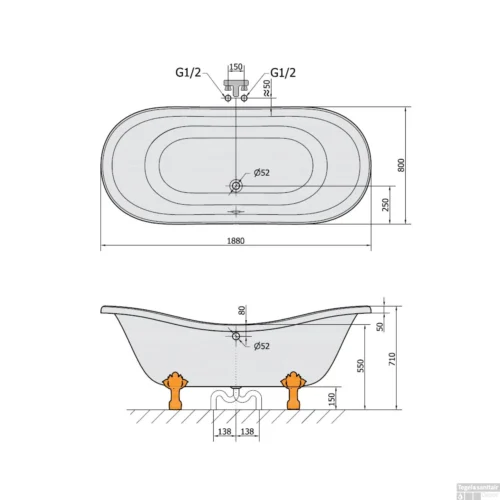 Vrijstaand Bad Sapho Charleston 188x80x71 Cm Wit Met Leeuwenpoten 13 Vrijstaand Bad Sapho Charleston 188x80x71 Cm Wit Met Leeuwenpoten -Badkamer Winkel 38112 vrijstaand bad sapho charleston 188x80x71 cm wit met leeuwenpoten 5