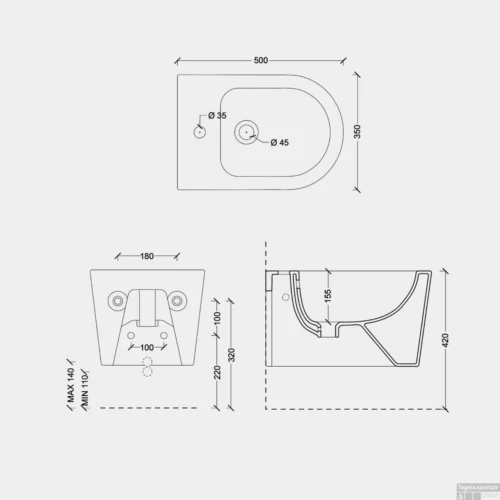 Bidet Salenzi Form Square Mat Grijs (exclusief Kraan) 5 Bidet Salenzi Form Square Mat Grijs (exclusief Kraan) -Badkamer Winkel 3ad1mgr0 bidet salenzi form square mat grijs exclusief kraan tech