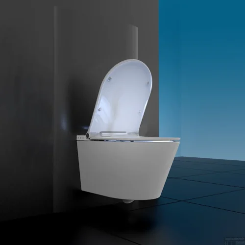 Douche-WC Schutte Cesari Elektronisch Wandmontage Zonder Spoelrand Met Slim WC-Zitting -Badkamer Winkel 4008431921006 3