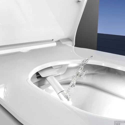 Douche-WC Schutte Cesari Elektronisch Wandmontage Zonder Spoelrand Met Slim WC-Zitting -Badkamer Winkel 4008431921006 6