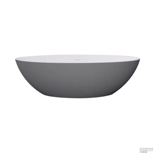 Vrijstaand Ligbad Best Design New Stone Dicolor 180x85x52 Cm Solid Surface Grijs / Mat Wit
