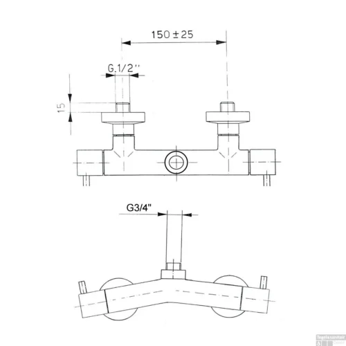 Opbouw Douchekraan Sapho Airtech Mengkraan Boven 2-knop Chroom -Badkamer Winkel 486r opbouw douchekraan sapho airtech mengkraan 2 knop chroom 2