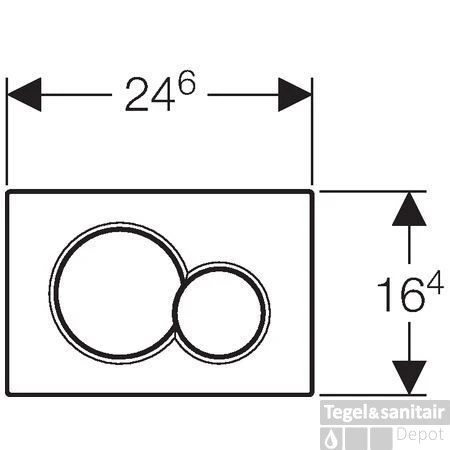 Geberit Sigma 01 Bedieningsplaat Frontbediening Mat Chroom 2 Geberit Sigma 01 Bedieningsplaat Frontbediening Mat Chroom - Afbeelding 2
