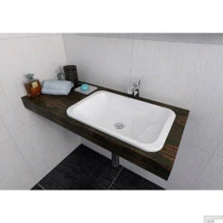 Wastafel Inbouw Sapho Japura Rechthoekig 55x36x12 Cm Cast Marble Wit -Badkamer Winkel 50135 wastafel inbouw sapho kama rechthoekig 55x36x12 cm marmer wit 3