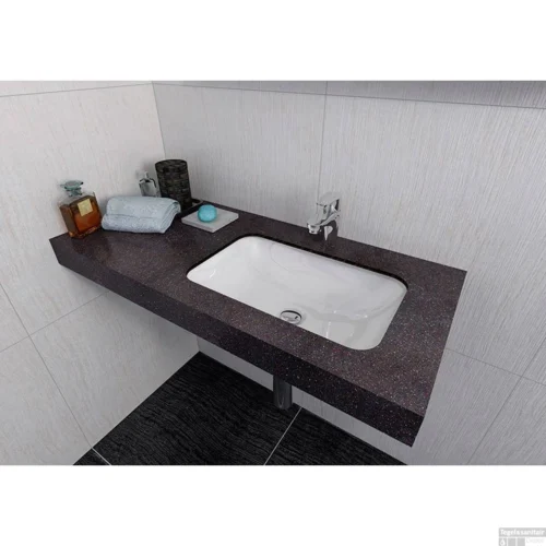 Wastafel Inbouw Sapho Japura Rechthoekig 55x36x12 Cm Cast Marble Wit -Badkamer Winkel 50135 wastafel inbouw sapho kama rechthoekig 55x36x12 cm marmer wit 4