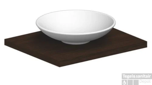 B&w-luxury Daring Opzetwastafel Bol Vlak 46 Cm. Zonder Kraangat Wit