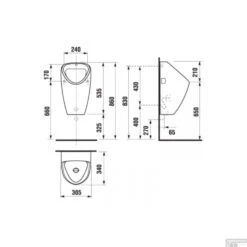 Urinoir Met Achterinlaat Jika Euroline Keramiek 53.5x30.5x34 Cm Wit -Badkamer Winkel 8.4306.0.000.000.1 1