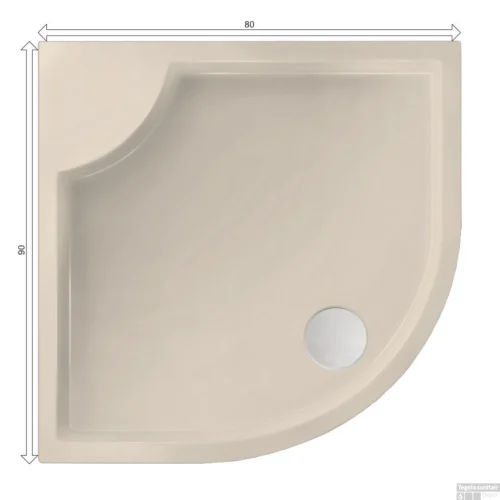 Kwartrond Douchebak Bounty 80 X 90 X 4 Cm Crème -Badkamer Winkel 80x90 bounty creme tech2
