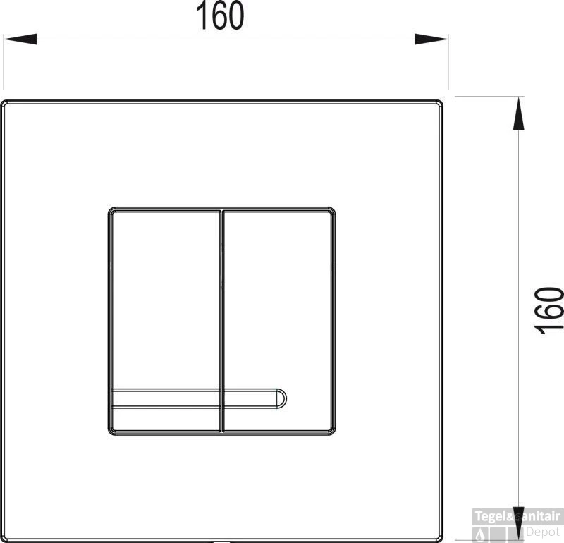 Wisa Delos Afdekplaat Dualflush Chroom/matchroom 2 Wisa Delos Afdekplaat Dualflush Chroom/matchroom - Afbeelding 2