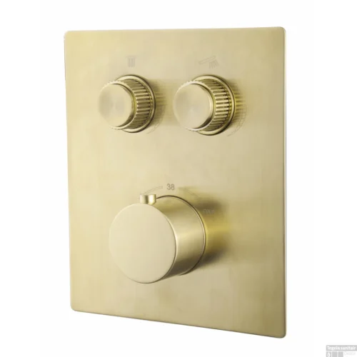 Afbouwdeel Inbouwthermostaat BWS Caral Klik Pro 2-weg Geborsteld Messing