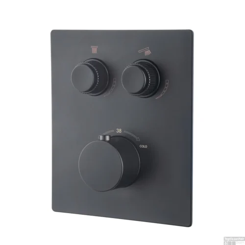 Afbouwdeel Inbouwthermostaat Boss & Wessing Caral Klik Pro 2-weg Mat Zwart