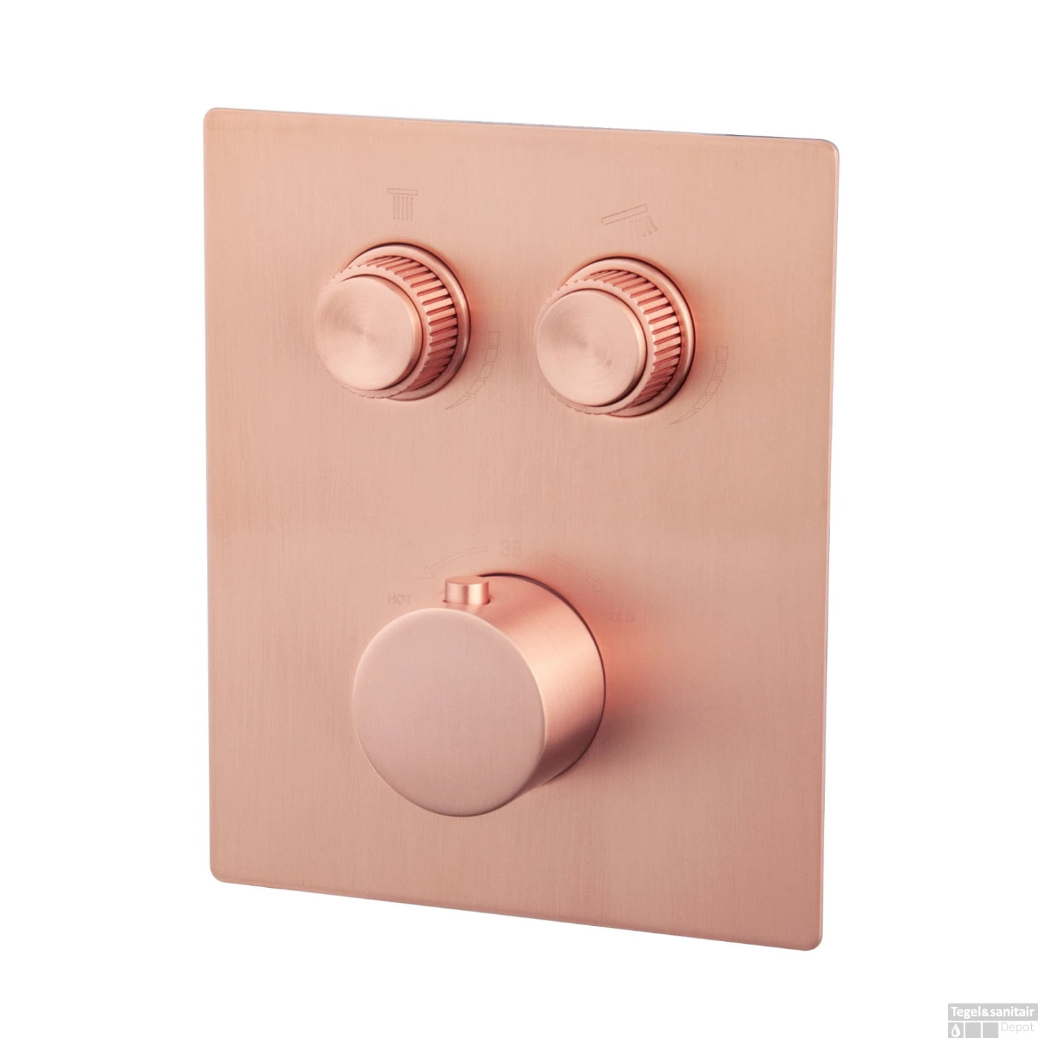 Afbouwdeel Inbouwthermostaat Wiesbaden Caral Klik Pro 2-weg Geborsteld Koper