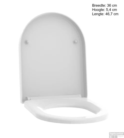 Allibert Toiletzitting Steel Glans Wit -Badkamer Winkel allibert toiletzitting steel glans wit tec