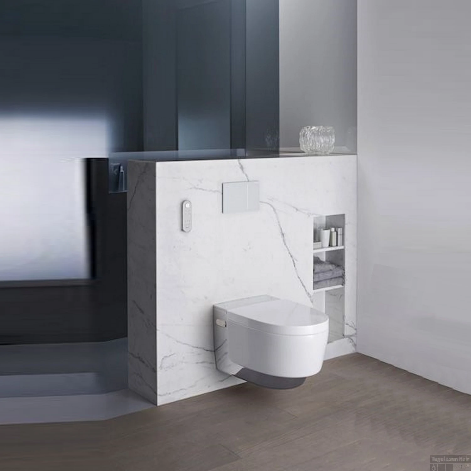 Douchewc Geberit Aquaclean Mera Comfort Met Geurafzuiging Warme Luchtdroging En Ladydouche Met Softclose En Deksel Chroom 2 Douchewc Geberit Aquaclean Mera Comfort Met Geurafzuiging Warme Luchtdroging En Ladydouche Met Softclose En Deksel Chroom - Afbeelding 2