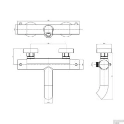 Bad- En Douchekraan Brauer Copper Opbouw Thermostatisch Koper -Badkamer Winkel bad en douchekraan brauer copper opbouw thermostatisch koper tech