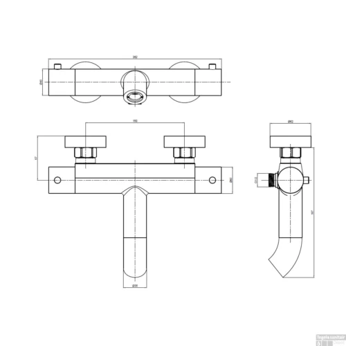 Bad- En Douchekraan Brauer Copper Opbouw Thermostatisch Koper -Badkamer Winkel bad en douchekraan brauer copper opbouw thermostatisch koper tech