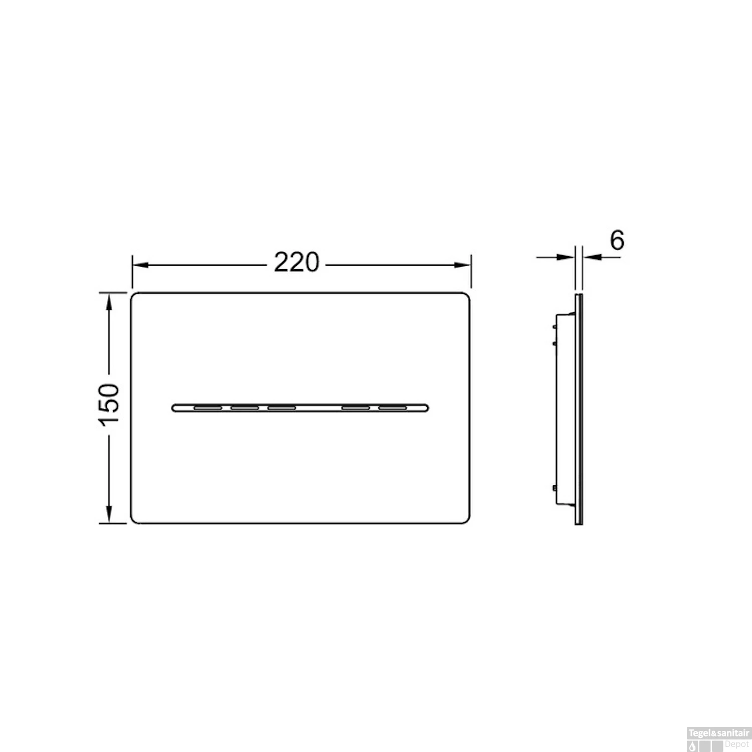 Bedieningsplaat Elektronisch TECE Solid Met Handsfree Bediening 12V Net - Geborsteld RVS - Anti-Fingerprint - Afbeelding 2