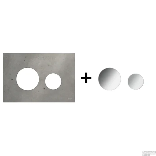 Drukplaat Front En Toetsen TECE Loop Voor WC-Bediening Beton -Badkamer Winkel beton glanzendchroom