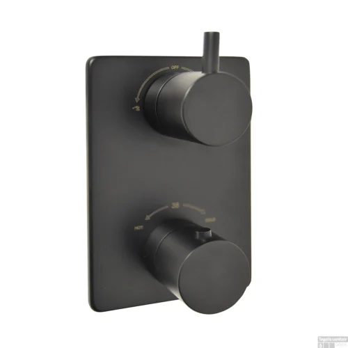 BWS Afbouwdeel Cemal Douche Thermostaat 2Weg Mat Zwart