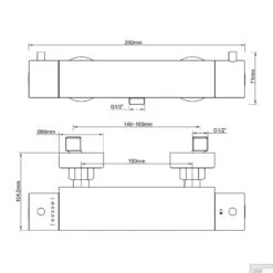 BWS Thermostaatkraan Douche Cool Touch Mat Zwart 7 BWS Thermostaatkraan Douche Cool Touch Mat Zwart -Badkamer Winkel bws thermostaatkraan douche cool touch mat zwart tech