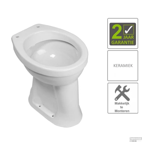 BWS Toiletpot Staand | Vlakspoel | Verhoogd 6 AO | Wit