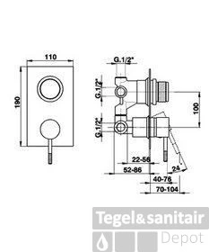 Cisal Less Inbouwmengkraan Met 3-weg Omsteller LS000280