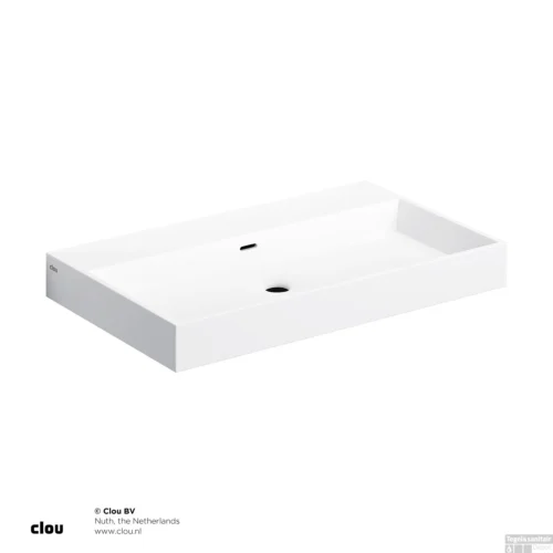 Wastafel Clou Wash Me 70x42x8 Cm Solid Surface Mat Wit -Badkamer Winkel cl 02.13032 no shadow