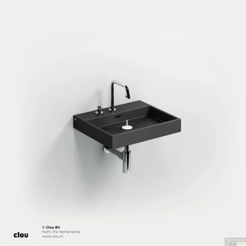 Wastafel Clou Wash Me 50x42x8 Cm Keramiek Mat Zwart