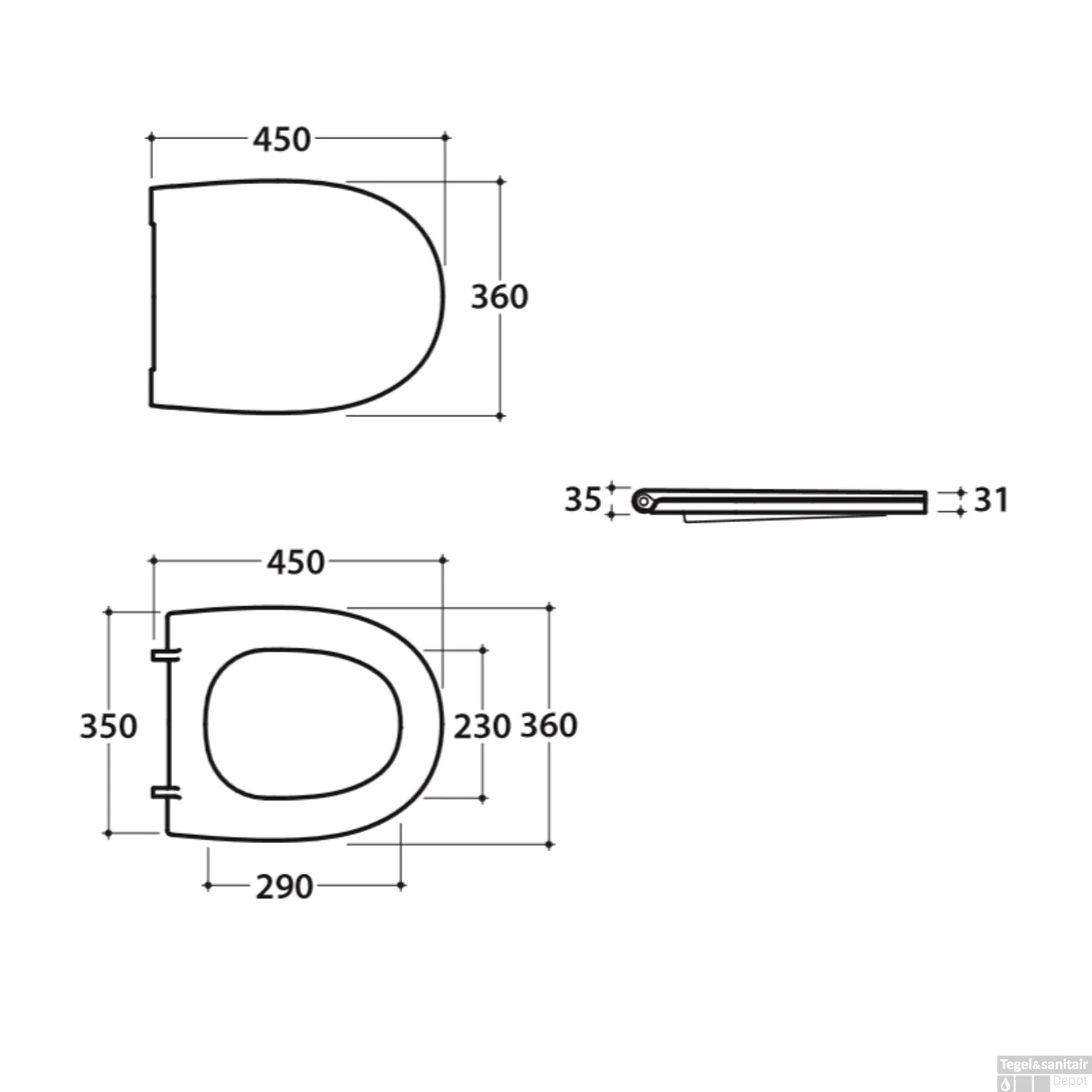 Globo Closetzitting Luca Sanitair Vaso Softclose Mat Zwart HOH 18cm 2 Globo Closetzitting Luca Sanitair Vaso Softclose Mat Zwart HOH 18cm - Afbeelding 2