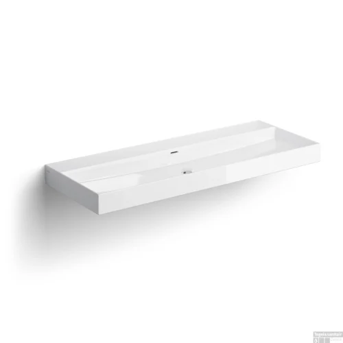 Clou New Wash Me Wastafel 110x42x8cm Met 3 Voorbewerkte Kraangaten Glanzend Wit Keramiek -Badkamer Winkel clou new wash me wastafel 110x42x8cm met 3 voorbewerkte kraangaten glanzend wit keramiek shop