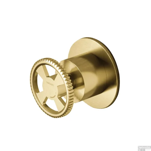 Inbouw Stopkraan Hotbath Cobber @Work Koud Geborsteld Messing PVD (excl. Inbouwdeel)