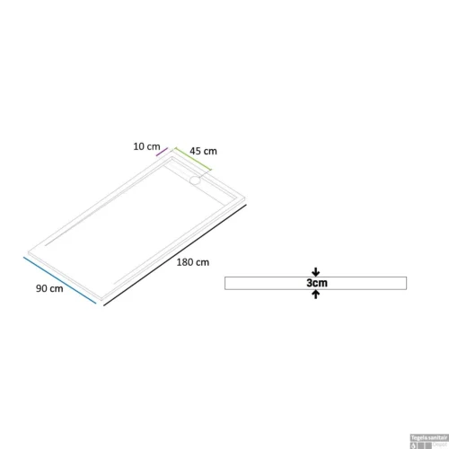 Douchebak Boss & Wessing Veroni Elite 180x90 Cm Composietsteen Wit -Badkamer Winkel douchebak boss wessing veroni elite 180x90 cm composietsteen wit tech