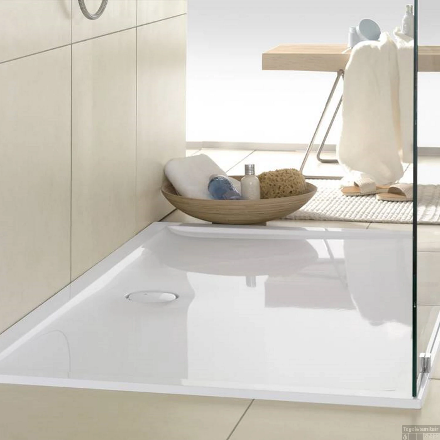 Douchebak Villeroy & Boch Futurion Flat Quaryl 160 X 90 CM Wit Alpin - Afbeelding 3