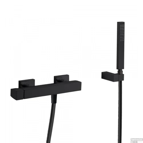 Douchemengkraan Tres Slim Met Handdouche 27.5x8.7 Cm Vierkant Mat Zwart
