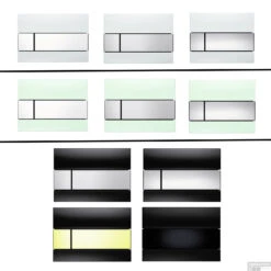 Urinoir Set Salenzi Hung Achterinlaat Mat Wit Met TECE Square Drukplaat Glas -Badkamer Winkel drukplatenoverzicht