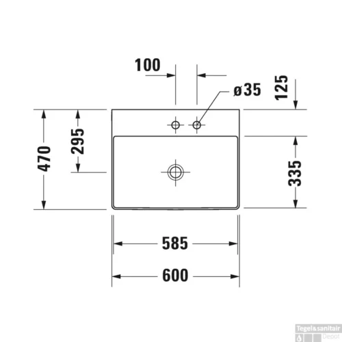 Duravit DuraSquare Meubelwastafel Rechthoek 60x47x14.5 Cm Keramiek Glanzend Wit -Badkamer Winkel duravit durasquare meubelwastafel rechthoek 60x47x14.5 cm keramiek glanzend wit tech2