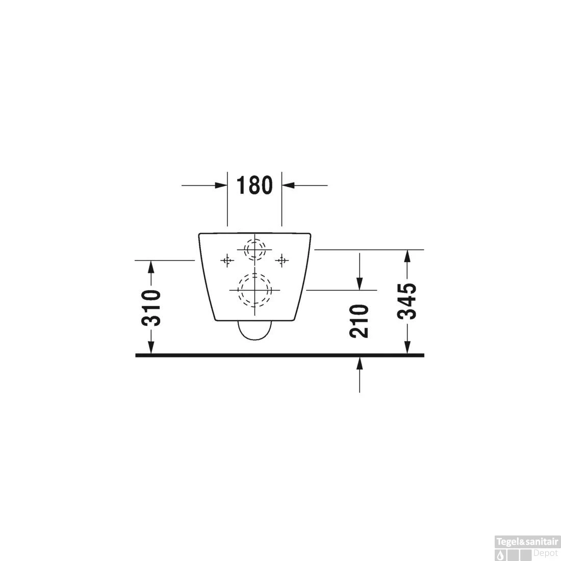 Duravit ME By Starck Wandcloset Compact Diepspoel 37x48x35 Cm Keramiek Glanzend Wit - Afbeelding 2