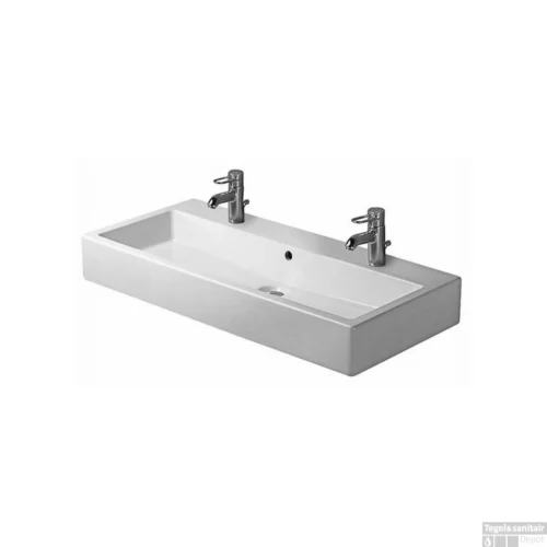 Duravit Vero Meubelwastafel 2 Kraangaten 100x47x17.5 Cm Rechthoek Keramiek Glanzend Wit