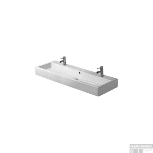 Duravit Vero Meubelwastafel 2 Kraangaten 120x47x17.5 Cm Rechthoek Keramiek Glanzend Wit