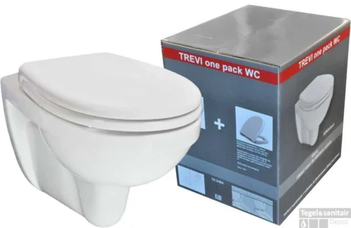 Wandcloset Trevi ONE PACK Met Zitting Wit