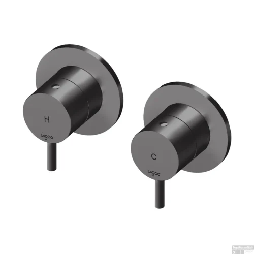 Inbouw Stopkraan Lagoo Garda Hendel Rond 7 Cm Messing Gunmetal (Koud)